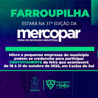 Micro e pequenas empresas do município podem se credenciar para participar da Mercopar