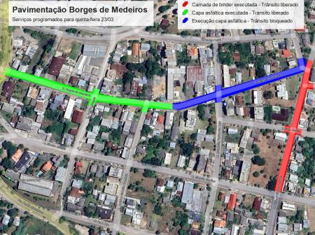 Rua Borges de Medeiros terá bloqueio nesta quinta-feira, e Rui Barbosa tem trânsito liberado