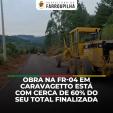 Obras de asfaltamento na FR-04 em Caravagetto seguem em andamento