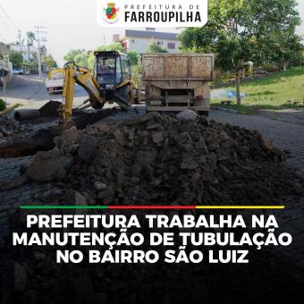 Prefeitura trabalha na manutenção de tubulação no bairro São Luiz