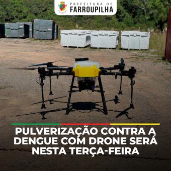 Pulverização de biolarvicida contra a dengue com drone será nesta terça-feira