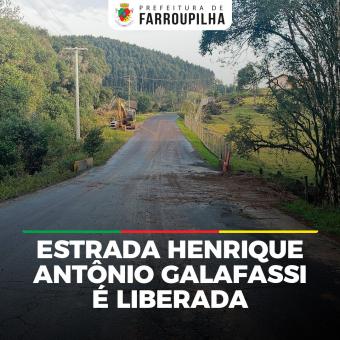 Estrada Henrique Antônio Galafassi é liberada