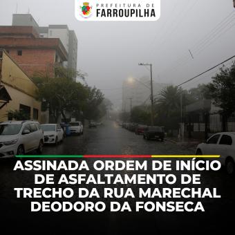 Prefeitura assina ordem de início de asfaltamento de trecho da Rua Marechal Deodoro da Fonseca